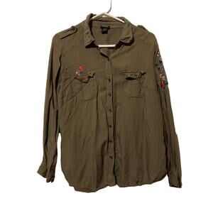 Torrid Green‎ button down Top Size 00 (Large)